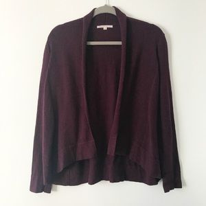GAP Wine Colored Open-Front Knit Cardigan